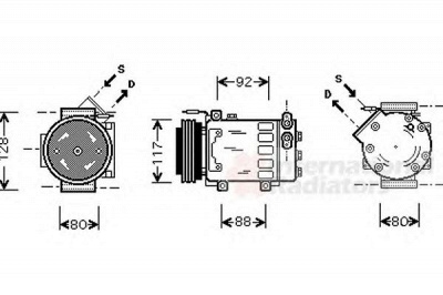 VAN WEZEL 4300k285 -  Компрессор, кондиционер